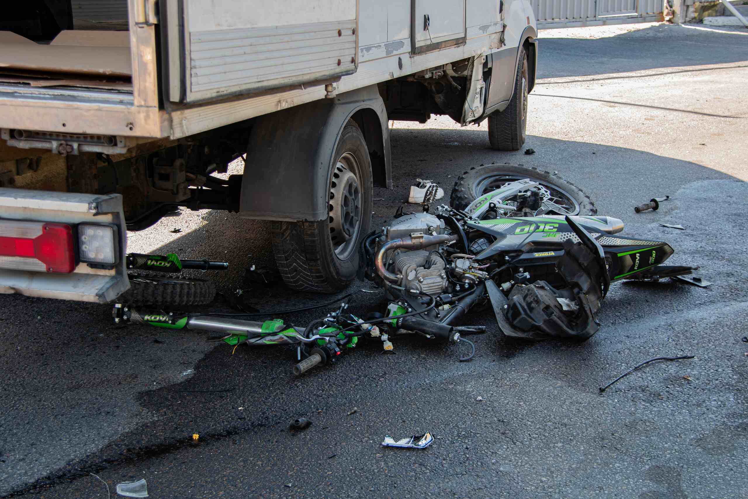 Scene of an Ogden motorcycle accident caused by a driver failing to check their blind spot.