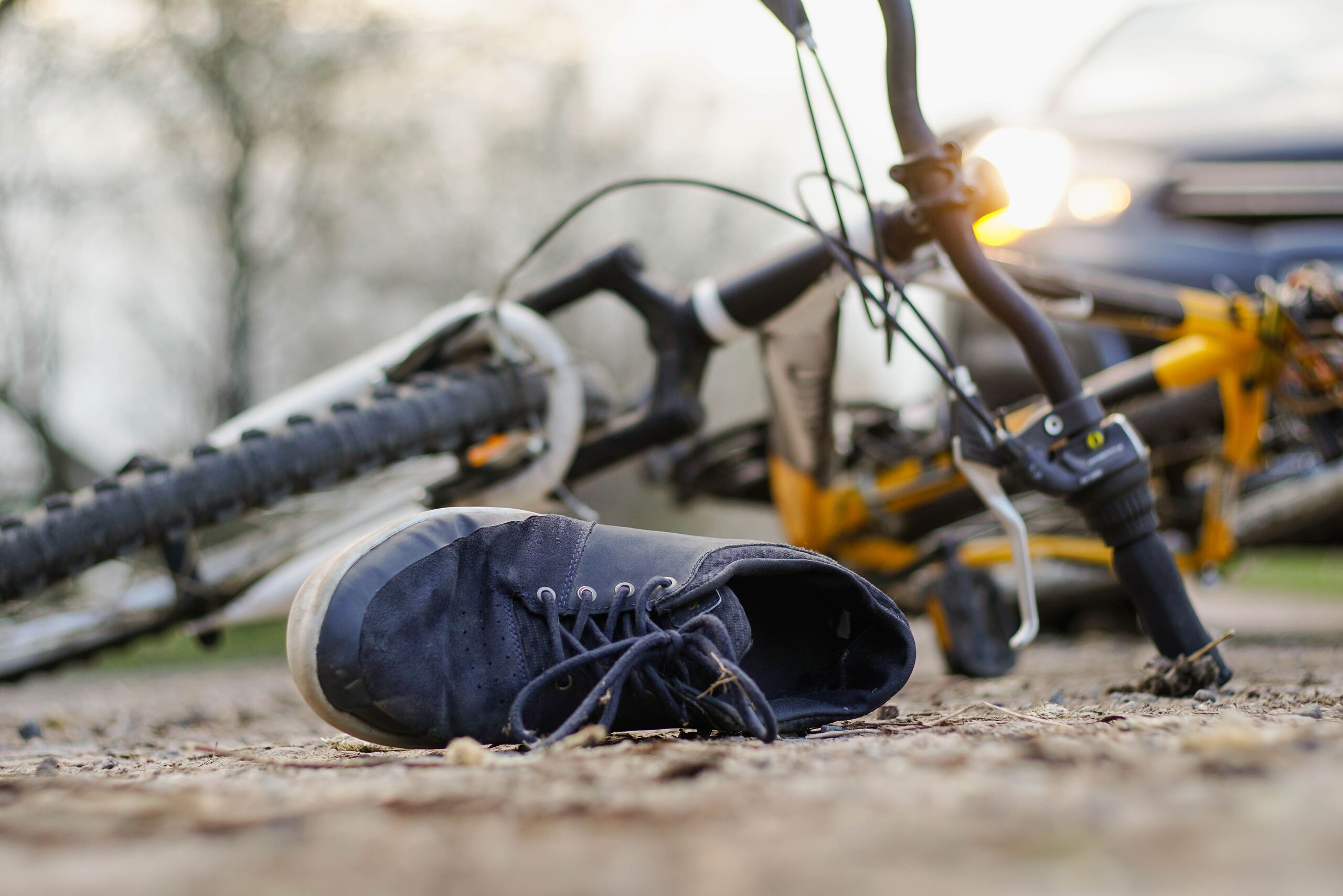 Discarded shoe at a Provo bicycle accident scene illustrating the crucial evidence needed for a claim.