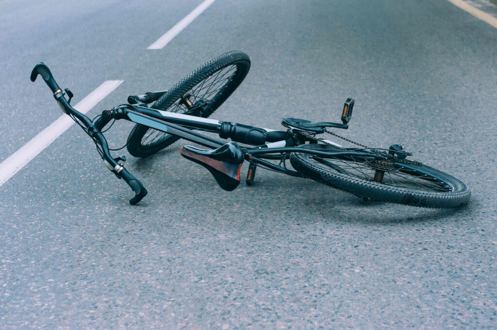 Downed bicycle on a Provo road used as evidence to prove negligence in an accident claim.