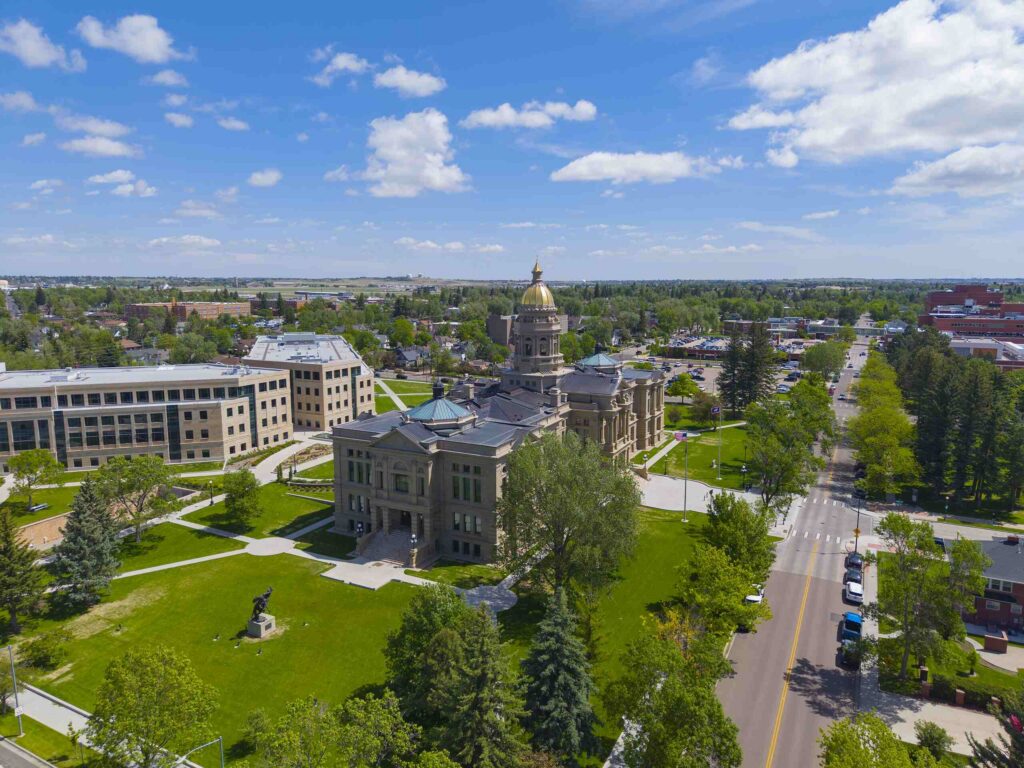 Wyoming courthouse region served by Rock Springs construction accident lawyers.